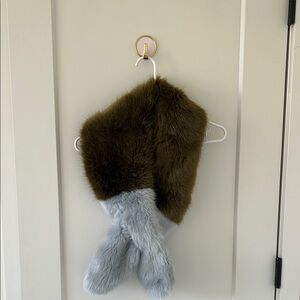 Zara Brown and Gray Fur Scarf